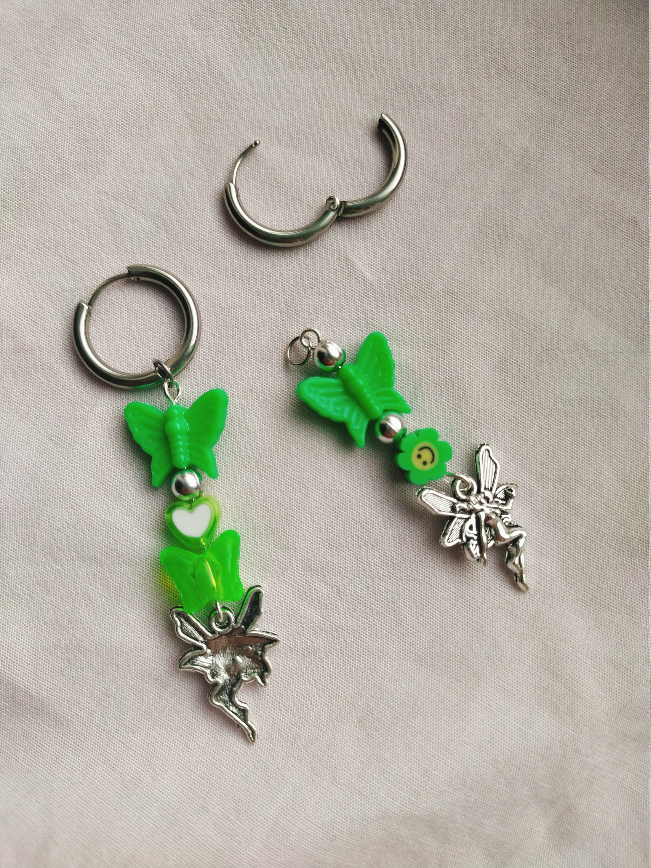 Y2K Green Fairy Earrings Stainlees Steel Hoop earrings y2k Etsy