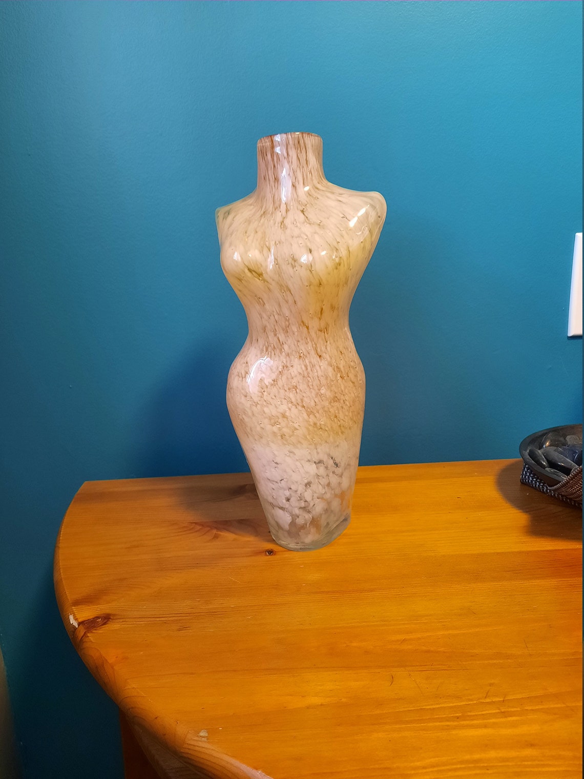 Muraino Style Glass Art Torso Vase Etsy