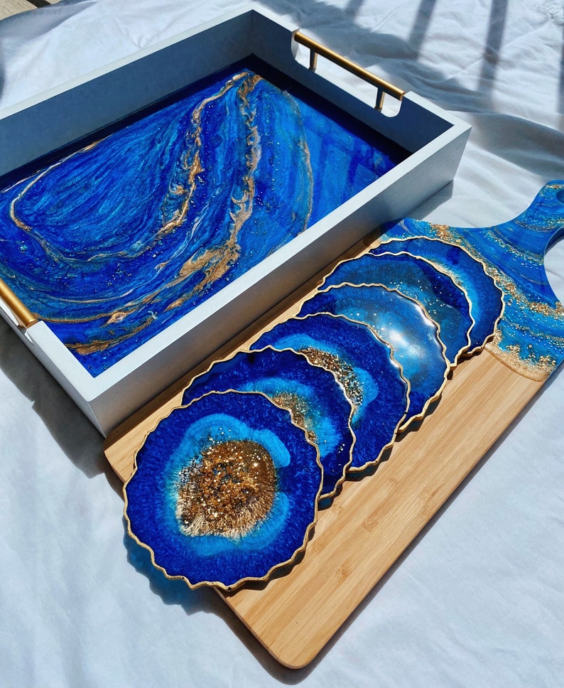 Regal Midnight Serenade Set /cobalt & Gold Serving Set /coffee Etsy UK