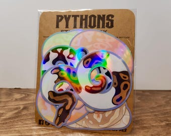 Python Morphs Sticker Pack | Holographic Water-Resistant Stickers | 6 pack