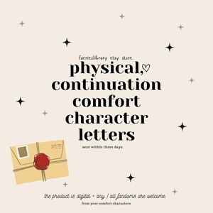 Carta de consuelo de continuación física (hecha a pedido)