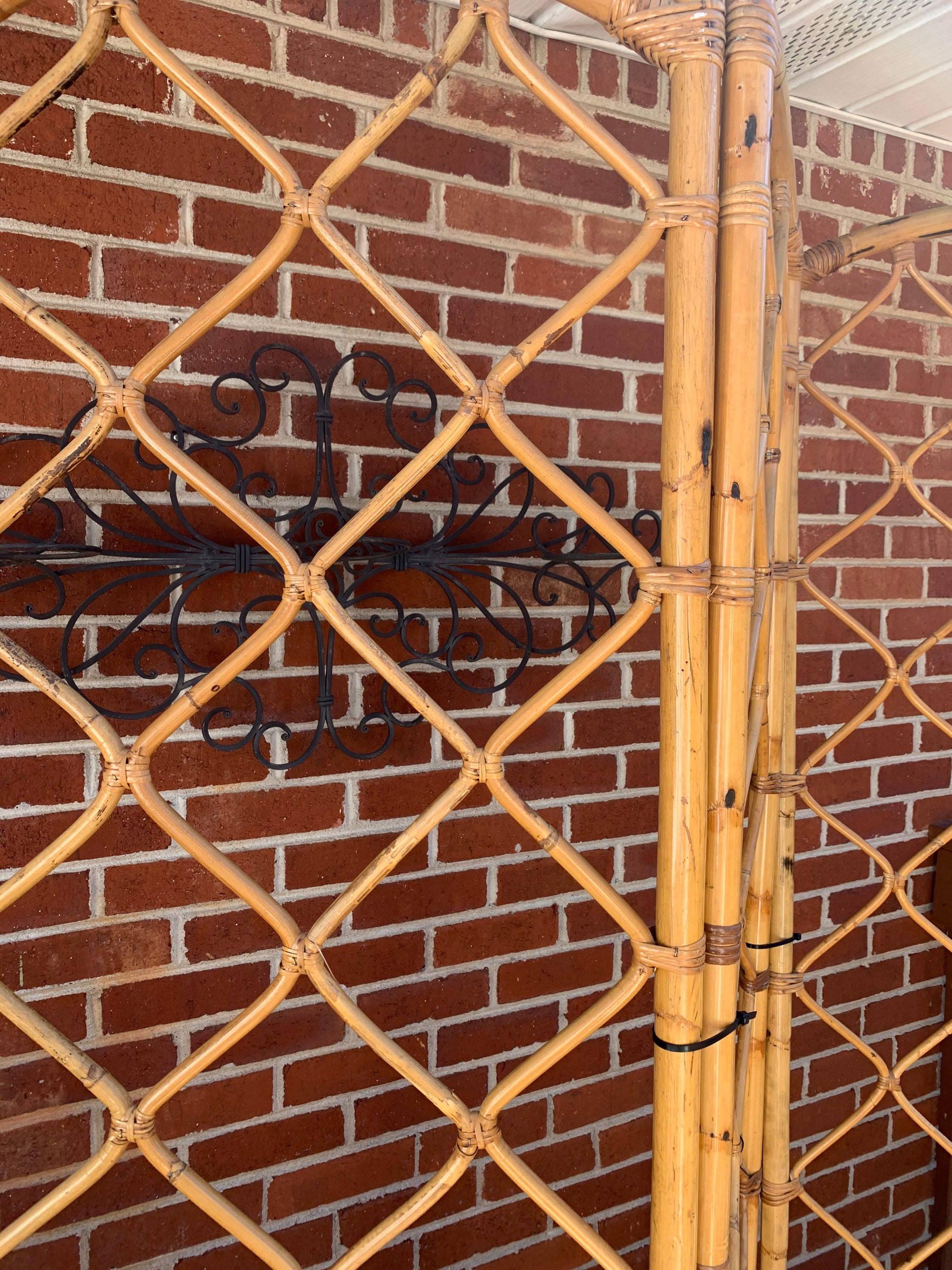 Vintage bamboo arched room divider MCM local pickup 3 panels Etsy