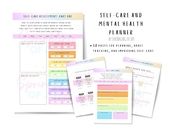 Self Care Planner, Digital Planner, Mental Health Planner, Printable Planner, Digital Planner iPad, Digital Planner Goodnotes, ADHD