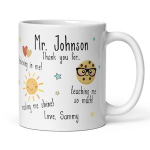Personalized Male Teacher Thank You Mug, Mug for Male Teacher, Daycare Teacher Gift Personalized, Male Teacher Mug, Preschool Teacher Mug