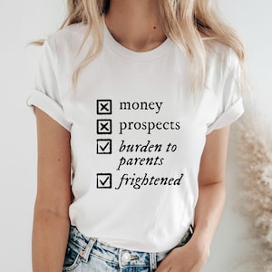 No Money and No Prospects Pride and Prejudice Shirt, Jane Austen Shirt, Pride and Prejudice Gift, Charlotte Lucas, Elizabeth Bennet