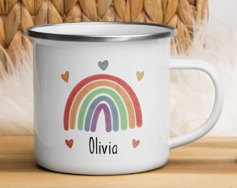 Kid Mug Personalized, Rainbow Kid Mug, Custom Kid Cups, Personalized Kids Cups, Childrens Mug, Personalized Kids Gift, Toddler Mug