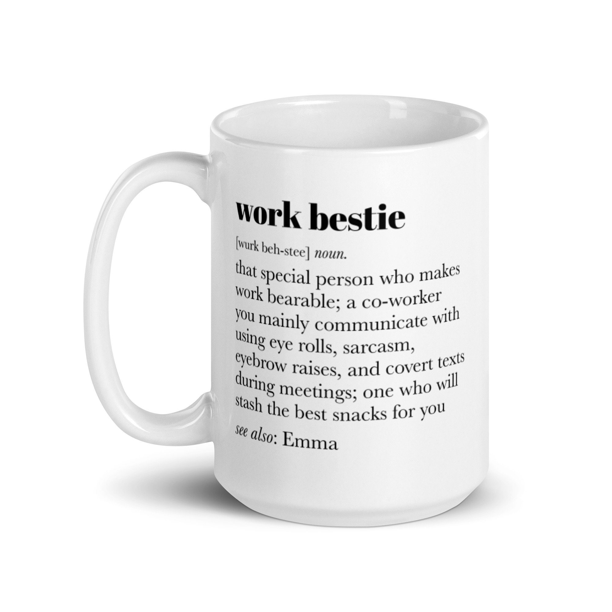 Emotional Support Coworker Mug, Coworker Best Friend Gift, Work Friend Mug,  F