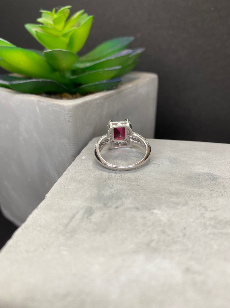 Sterling Silver And Ruby Ring Size 5.75