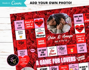 Adult 21 over Valentines Day Drinking Game Board, Adult Sex Game, PRINT and PLAY AVAILABLE Valentines day game board, game board template