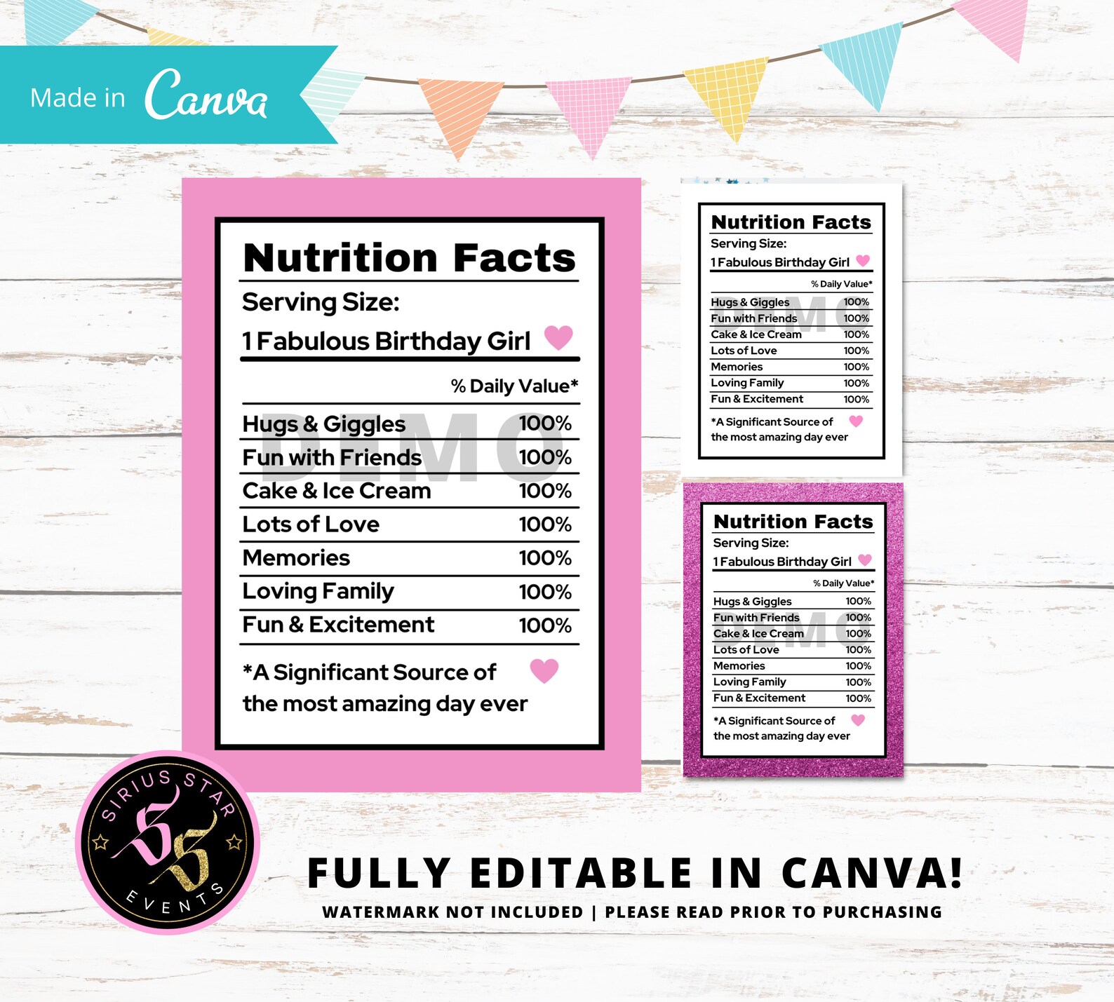 Nutrition Facts Editable In Canva Nutritional Facts Etsy
