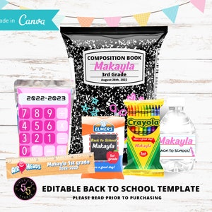 Retour à l'école Chip Bag, Back To school Templates, Retour à l'école éditez et imprimez vous-même