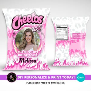 Bachelorette Chip Bags, Cheetos Custom Bag, Personalized Bag, Party Favor Bags, Birthday Party Chips, Style 1, Digital File Only