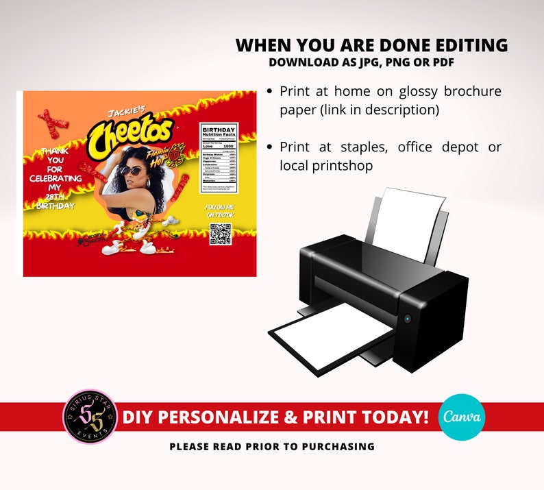 Custom Chip Bagscustom Chip Bag Personalized Cheeto Bag Etsy