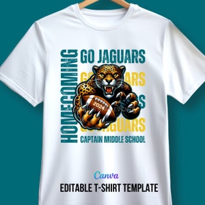 Tiger Shirt Editable Homecoming TShirt Template, Sports T-shirt, Football T Shirt Design, Canva Template,for T-shirt Iron on, Dtf