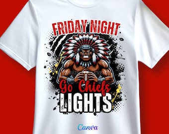 Modello modificabile per maglietta da ritorno a casa Chieftain Shirt, maglietta sportiva, design per maglietta da calcio, modello Canva, per stirare la maglietta, DTF
