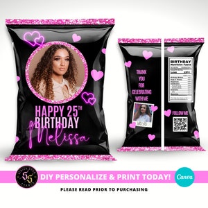 Custom Chip Bags, Cheetos Custom Bag, Personalized Cheetos Bag, Party Favor Bags, Birthday Party Chips, Style 3, Digital File Only