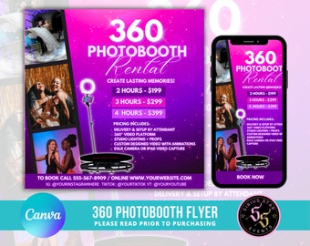 360 photobooth flyer, party flyer, event flyer, wedding reception events, birthday party rentals , party rentals, Event rentals, 360 booth