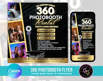 360 photobooth flyer, party flyer, event flyer, wedding reception events, birthday party rentals , party rentals, Event rentals, 360 booth