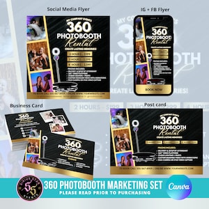 Folheto de cabine fotográfica 360, cartão de visita, folheto de festa, folheto de evento, eventos de recepção de casamento, aluguel de festa de aniversário, aluguel de eventos, estande 360