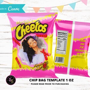 Custom Chip Bags, Cheeto Custom Bag, Personalized Cheeto Bag, Party Favor Bags, Birthday Party Chips, Style 2, Digital File Only