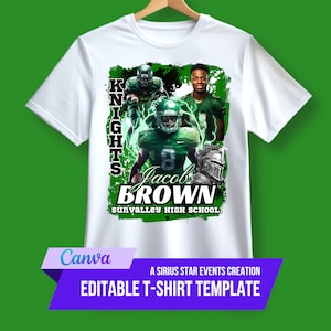Editable Sports TShirt Template, Football T Shirt Design, Canva Template,for T-shirt transfer, sublimation, dtf, uv dtf or direct to garment