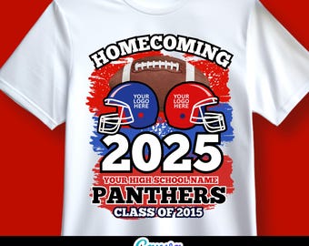 Editable Class reunion T-shirt Template, Homecoming, Football T-Shirt Design, Canva Template, Sports Football T Shirt Design, Homecoming