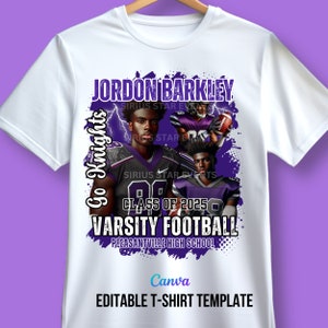 Editable Sports TShirt Template, Football T Shirt Design, Canva Template,for T-shirt transfer, sublimation, dtf, uv dtf or direct to garment