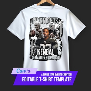 Editable Sports TShirt Template, Football T Shirt Design, Canva Template,for T-shirt transfer, sublimation, dtf, uv dtf or direct to garment