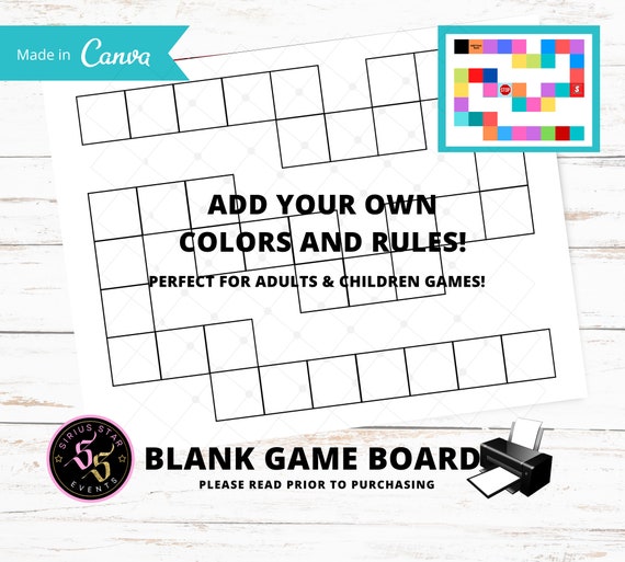 Buy Blank Game Board Kids Game Board Adult Game Board Canva Online in India  