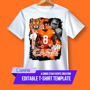 Editable Sports TShirt Template, Football T Shirt Design, Canva Template,for T-shirt transfer, sublimation, dtf, uv dtf or direct to garment