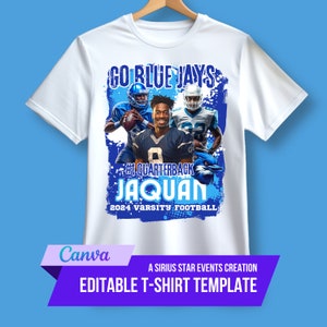 Editable Sports TShirt Template, Football T Shirt Design, Canva Template,for T-shirt transfer, sublimation, dtf, uv dtf or direct to garment