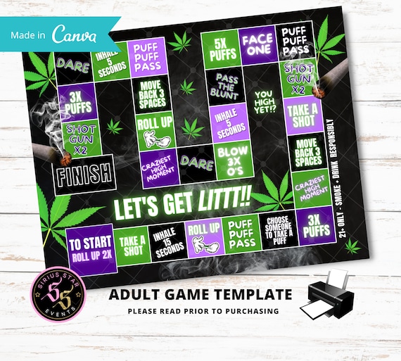 Adult Smoking Game 420 Game Smoking Drinking Game Etsy