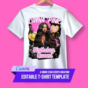 Editable Birthday TShirt Template, Birthday T Shirt Design, Canva Template,for T-shirt transfer, sublimation, dtf and more, Birthday Shirt