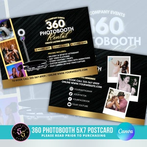 360 Photobooth Flyer 5x7, Party-Flyer, Event-Flyer, Hochzeit-Empfangsveranstaltungen, Geburtstagsparty-Verleih, Party-Verleih, Event-Verleih
