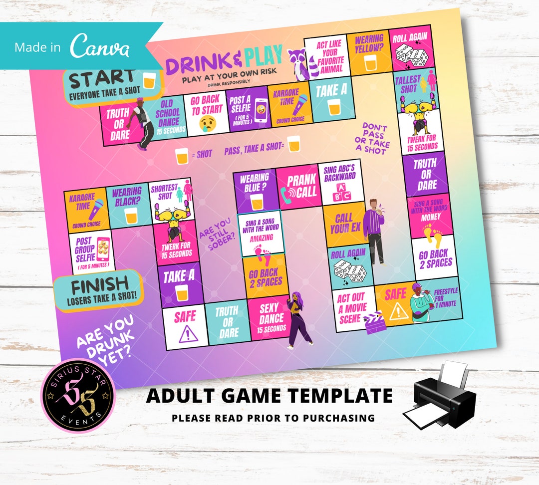 Drinking Friends Game Board, Adult Games, Party Games, Friends Game