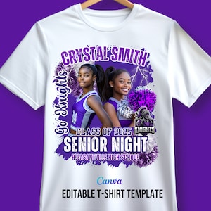 Cheerleader Night Football Shirt Editable Homecoming TShirt Template, Sports T-shirt, Football T Shirt Design, Canva Template,for T-shirt