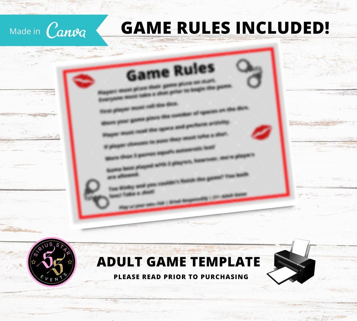 Adult Sex Game Drinking Game Wedding Game Date Night Game Etsy