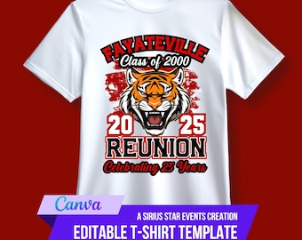 Editable Class reunion T-shirt Template, Homecoming, Football T-Shirt Design, Canva Template, Sports Football T Shirt Design, back to school