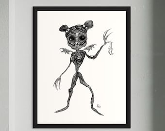 Hada de los Dientes - Impresión del dibujo original de Ash Plante