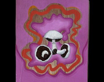 Pintura de hongos psicodélicos: arte surrealista colorido