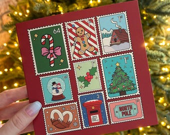 Weihnachtsstempel-Sammelkarte, festlicher Feiertags-Gruß