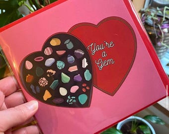 You're a Gem Greeting Card – Crystal Valentine's, Friendship Card