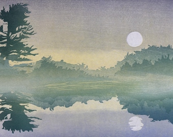 Espíritu del Bosque - Grabado en madera con técnica de reducción - Arte original hecho a mano a un precio asequible