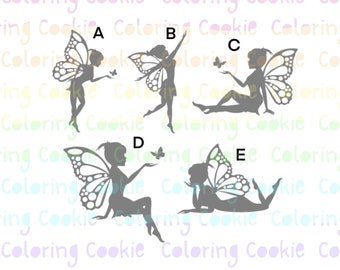 Woodland Fairy Silhouette Cookie Stencils, SILKSCREEN Reusable Mesh, Sugar Cookie Royal Icing Airbrush Silk Screen