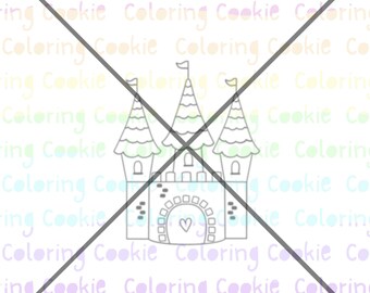 Silkscreen PYO Cookie Stencil princess castle