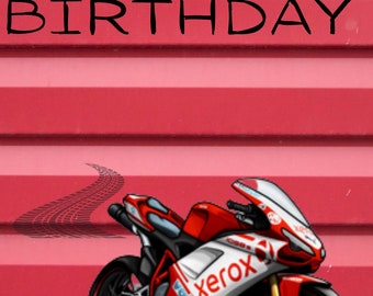 Motor Verjaardagskaart