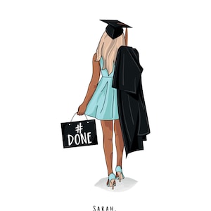 A4 Graduation Print. Personalised with name, university, degree, hair colour etc.