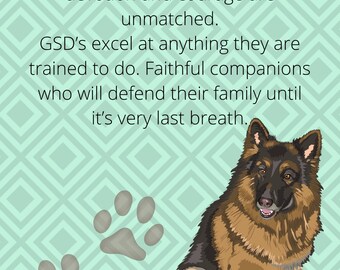 Personalised Dog Breed German Shepherd Greeting card.