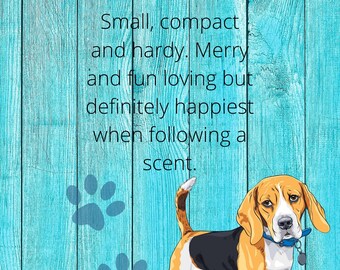 Personalised Dog Breed Beagle Greeting card.