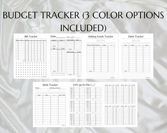 Budgeting Tracker Bundle/Debt Tracker/Sinking Funds/BLACK,BROWN,PINK